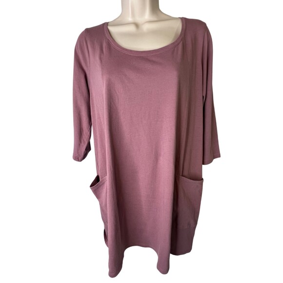 Pure Jill Cotton Scoop Neck Tunic Top with Front Pockets Size MD 100% Cotton - Picture 1 of 11